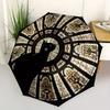 1pc Stained Glass Cat Automatic Open/Close Umbrella with Windproof, Functional Design, 8-Rib Sturdy Canopy