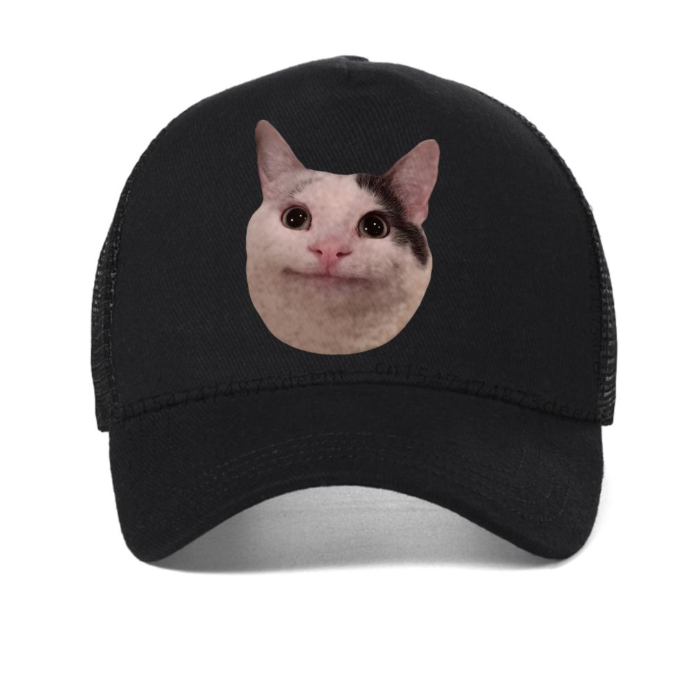 Cat Meme print graphic baseball cap Fashion Hip Hop Streetwear Unisex Summer mesh snapback hat casual Breathable sun sport hats