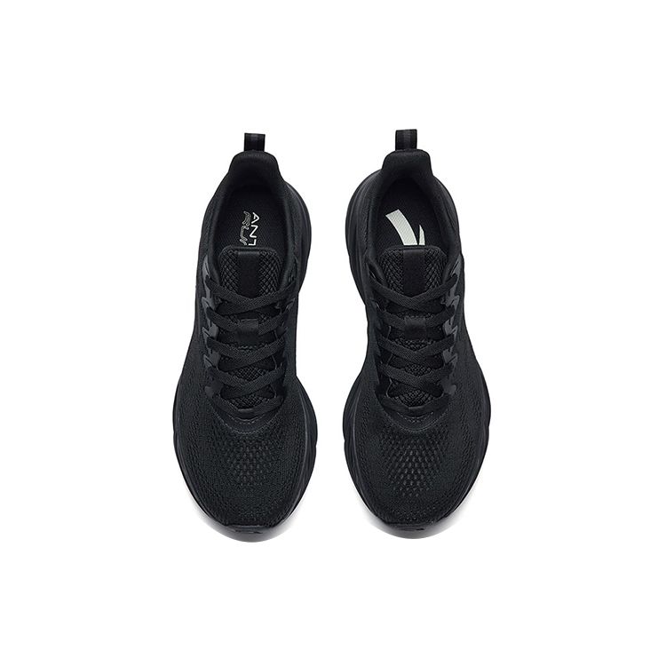 Anta Mesh Comfortable Shock Absorbing Wear Resistant Breathable Lightweight Low Top Running Shoes Men Sneakers Black Carbon-Gray 112235571-4