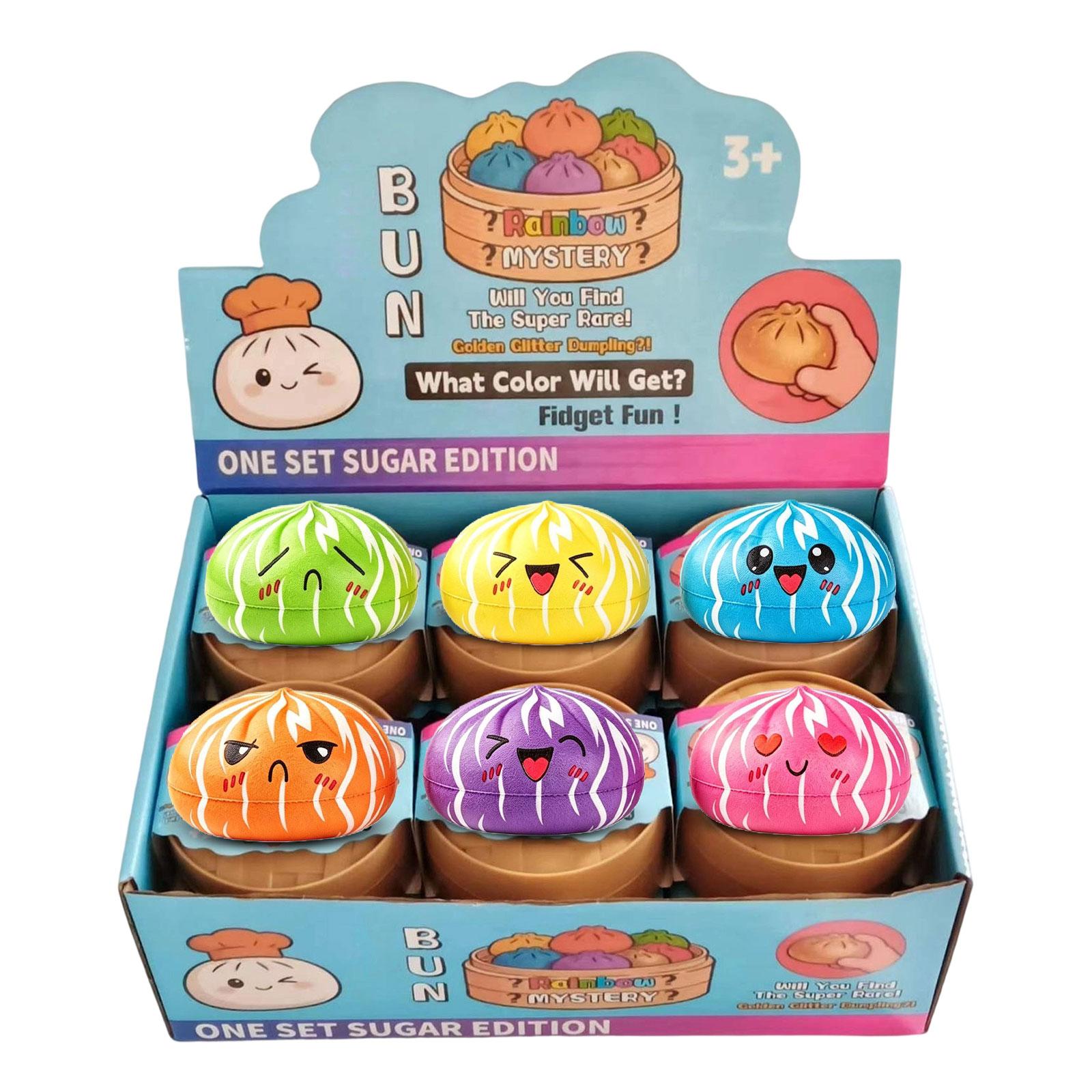 

12 Piece Slow Rising Bun Toy Set with Fun Expressions and Steamer Box Packaging Suitable for Stress Relief and Sensory Play for Kids and Adults One Size
