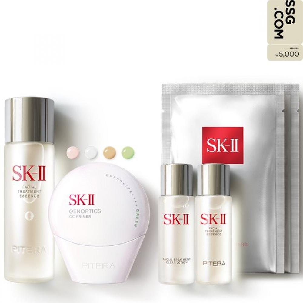 Sk Ii Pitera Essence 75ml + Cc Primer Set  Choose 1  + 5000 Won Mobile Gift Card Phytera Essence (free shopping bag)/NEW GREEN