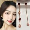 Heart Cubic Rose Gold Drop Earrings BLS120
