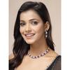 Sukkhi Princess Style AD Stone with Rhodium Plated Silver Red Choker Necklace