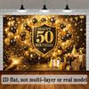 2D 50th Birthday Black Gold Balloons Photography Background