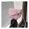 Retro Fashion Pu Leather Saddle Bag For Women 2024 Summer Versatile Shoulder Bag