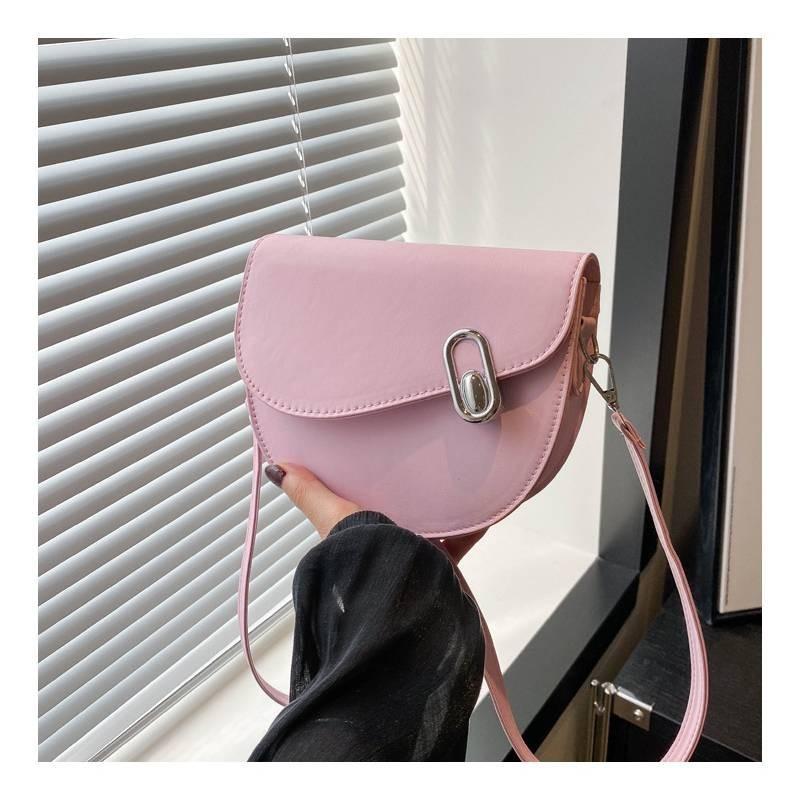 Retro Fashion Pu Leather Saddle Bag For Women 2024 Summer Versatile Shoulder Bag