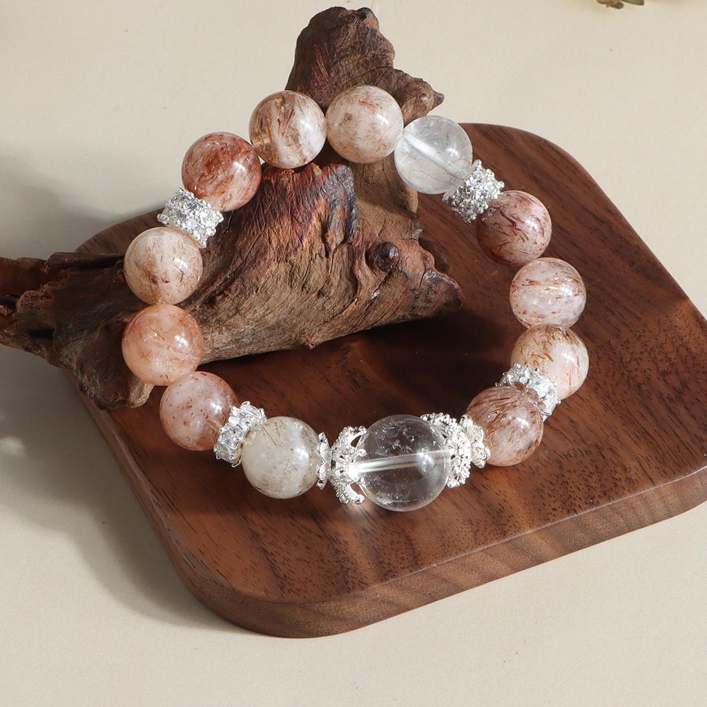 Bracelet Versatile Fashion Commuter White Moonlight Super Seven Crystal Bracelet Douyin Xiaohongshu Popular Live