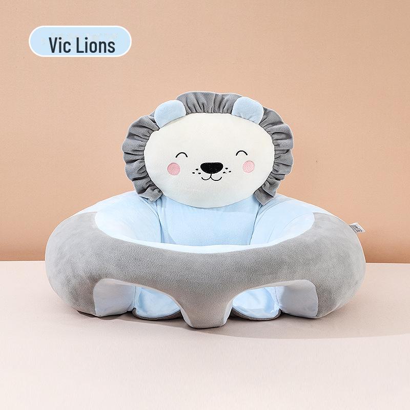 

Мягкий обучающий стульчик для младенцев с рисунком - Портативное силиконовое сиденье с защитой от падений и плюшевая игрушка 20cm