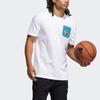 Adidas Lil Stripe Pocket Print Basketball Crew Neck T-Shirt Men Tops White GQ8376