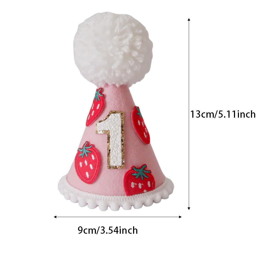 Geburtstagshut, Kinderschleife, Erdbeere, Gänseblümchen-Babyhut, Geburtstagsparty-Zubehör, Fotos, Requisiten, Dekorationen, Weihnachtsgeschenke