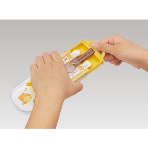 Skater Trio Set Chopsticks Spoon Fork Disney Ufufi Winnie the Pooh Children's Antibacterial Made in Japan TACC2AG-A