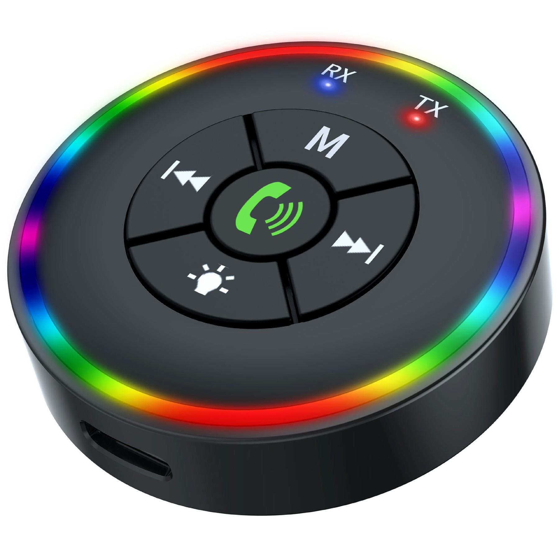 

Q10 2-in-1 Bluetooth-compatible 5.3 Wireless Transmitter/Receiver MP3 Player Adapter with Colorful Atmosphere Lamp Type A