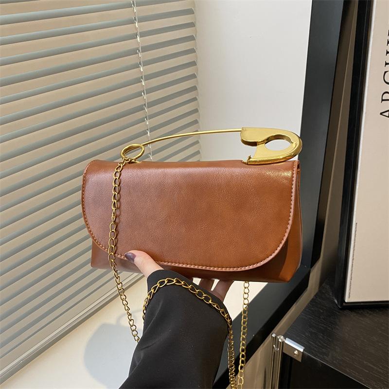 Paper Clip Women's Small Square Bag, Korean Version Simple and Trendy Shoulder Bag, Versatile Crossbody Bags for Daily Commuting