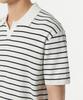Musinsa Standard Striped Slit Neck Knitted Polo Shirt [White/Black]