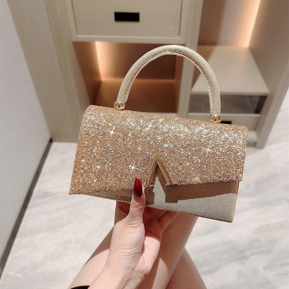Fashion Rhinestone Bowknot Evening Bag Glitter Gold Silver Bow Chain Bag Clutch Bag for Women Female