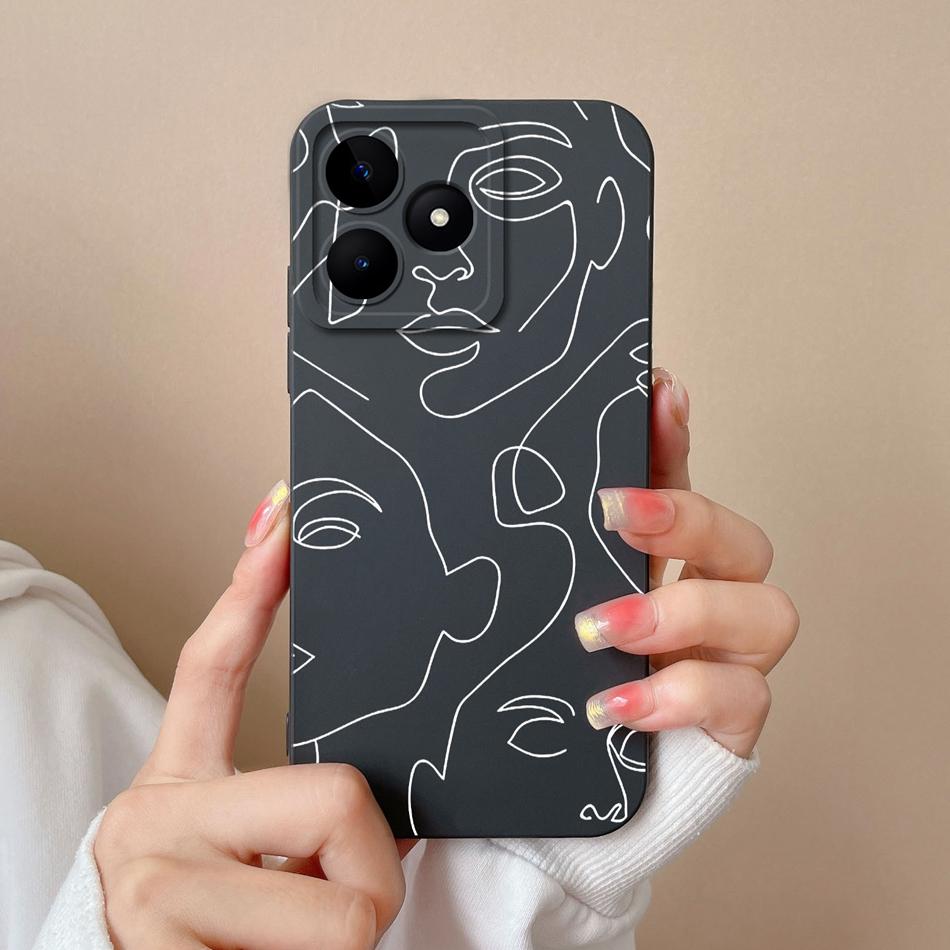 Coque Simple Pour Realme Note 50 Style Décontracté Protection Complète Anti-Choc Coque Arrière Silicone Liquide Doux Modèle RMX3834 Coque