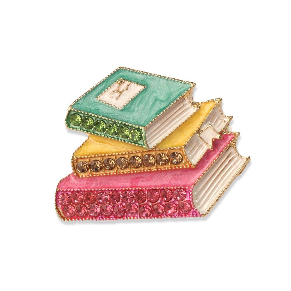 

Изысканная брошь в форме книги разноцветный