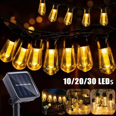 3/5M LED Solarne Lampki Sznurkowe Wodoodporne Patio Na Boże Narodzenie Dekoracja Imprezowa na Zewnątrz Girlanda Świąteczna Lampy Ogrodowe