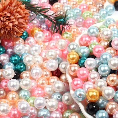Abs Color Monochrome Straight Hole Imitation Pearl Beaded Bracelet Diy Bracelet Accessories