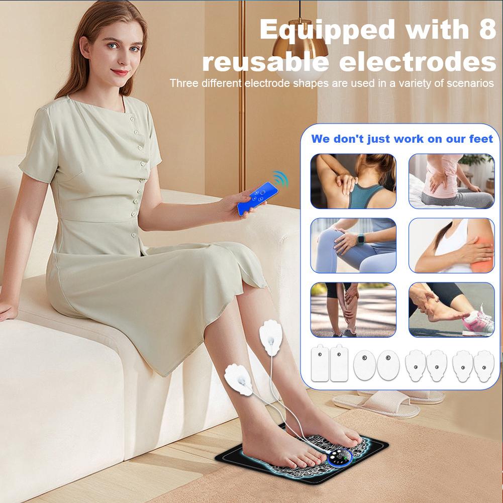 EMS Foot Massager Foot Massage Mat Multi Modes Electric Feet Acupressure Pad Pulse Acupuncture Cushion for Health Care