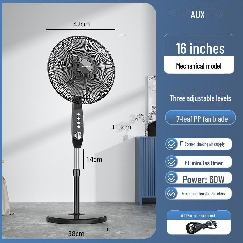 Remote Controlled Quiet Oscillating Floor Fan for Home or Office
