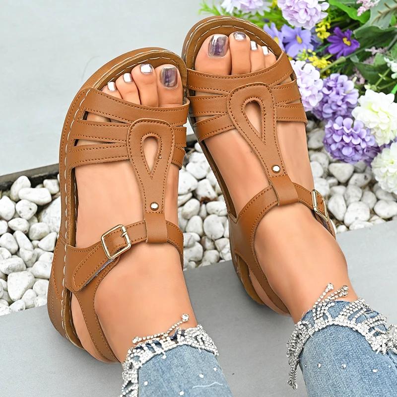 Fashion Women's Sandals 2025 Summer Women Wedge Sandals Lightweight Ankle Buckle Platform Women Shoes Gladiator Sandals Beach Sandles