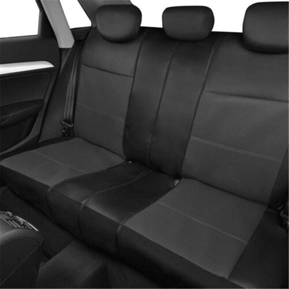 PU Leather Car Seat Covers Full Set Universal Diamond Lattice Styling Waterproof