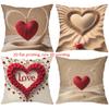 Heart Pattern Cushions 2D Printed Love Decorative Pillow Polyester Pillowcase, Sofa Decorative Cushion Cov Headboard Pillow
