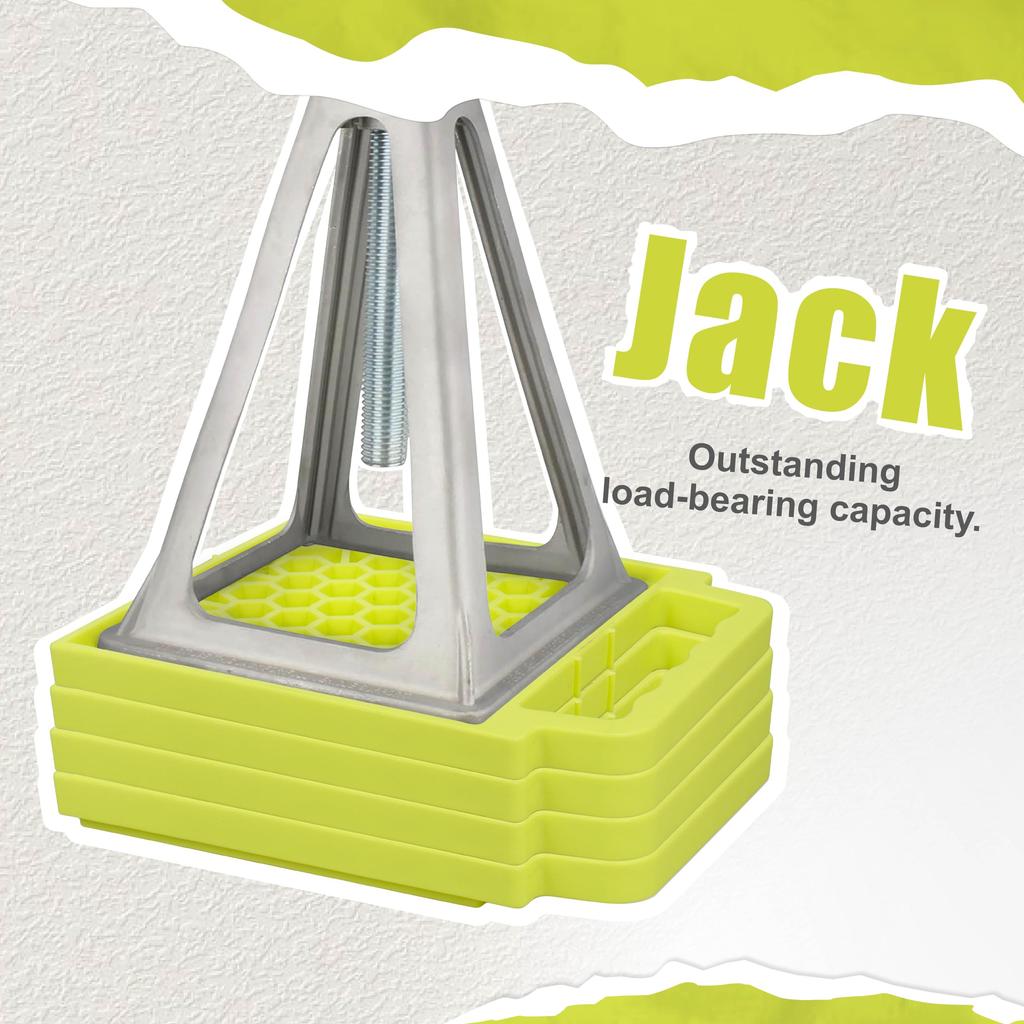 LTWHOME RV Stabilizer Pad Leveling Block Heavy Duty Mini Jack Pad Jack Mount Anti-Sinking 6.5 x 8.4 Inch 4 Pack