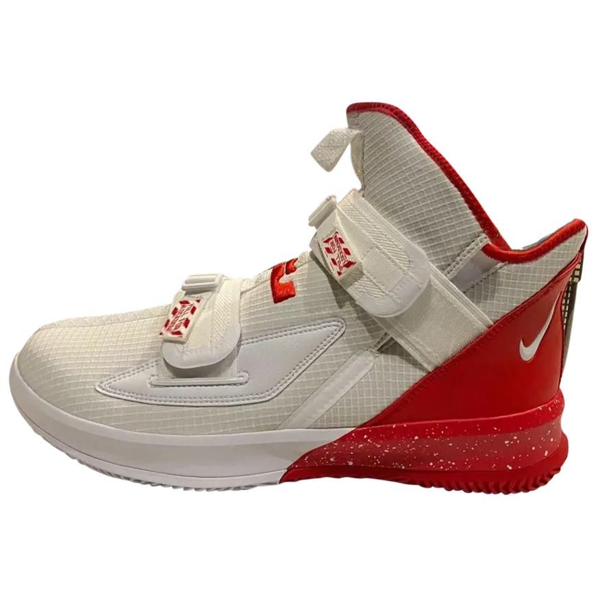 

Nike LeBron Soldier 12 Basketball Shoes Men s Beige Red BQ5553-110 46