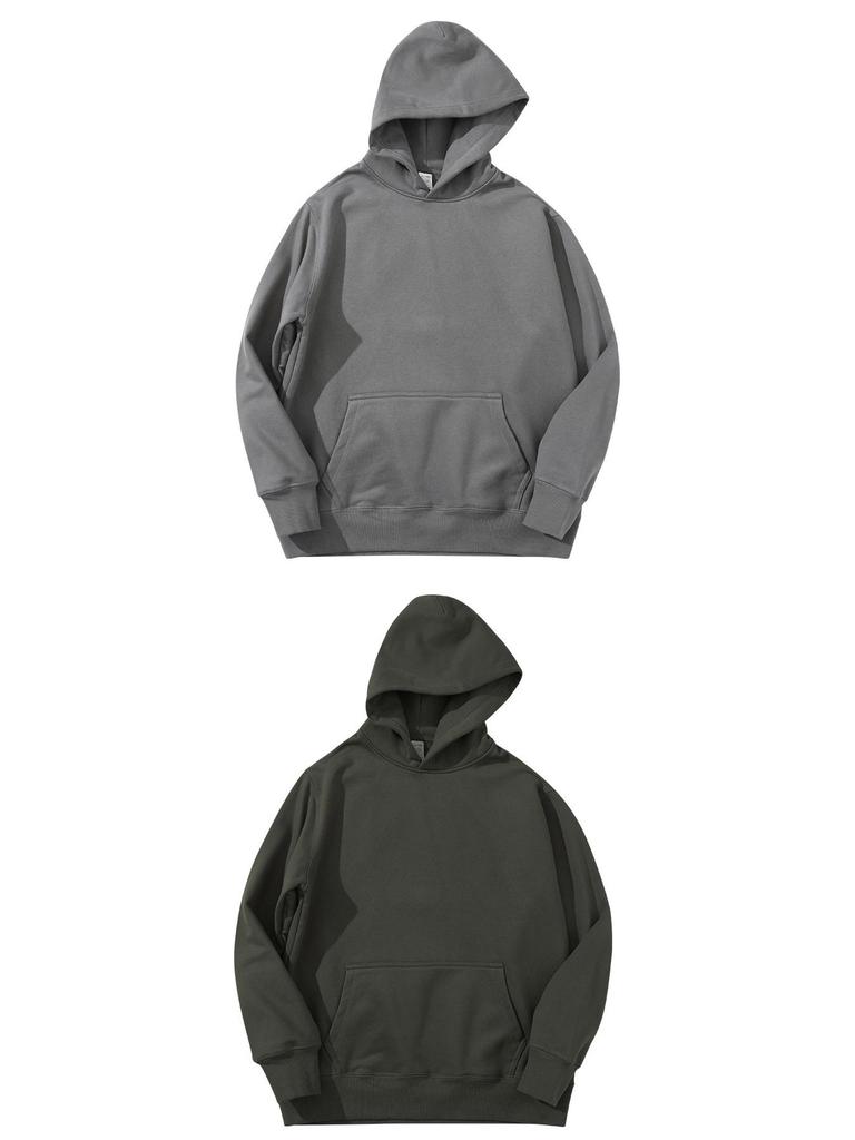 Unisex Heavyweight Carbon Brushed Fleece Hoodie - Warm, Loose Casual Wear for Autumn/Winter
