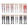 Gothic Style Long Socks Halloween Theme Stockings Spooky Pattern Print Over Knee Length Hosiery for Women Girls Cosplay