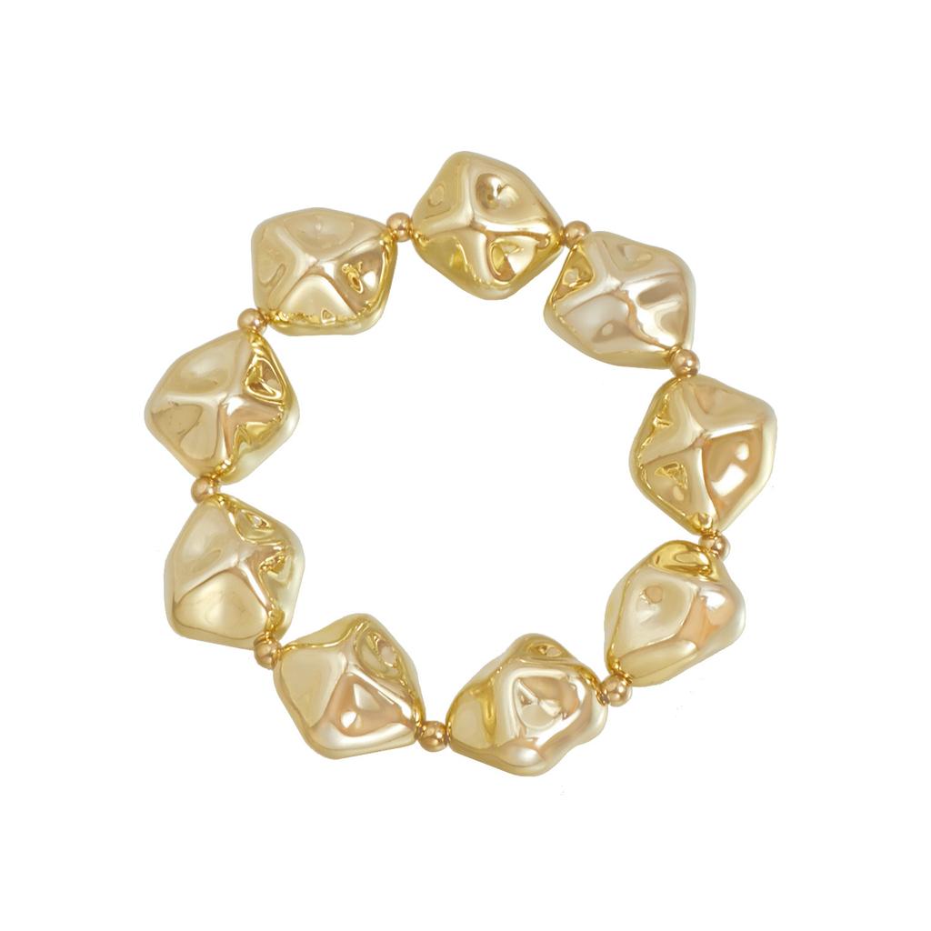 Light Luxury Metal Irregular Beaded CCB Necklace Geometric Special-shaped Ins Style Necklace Set