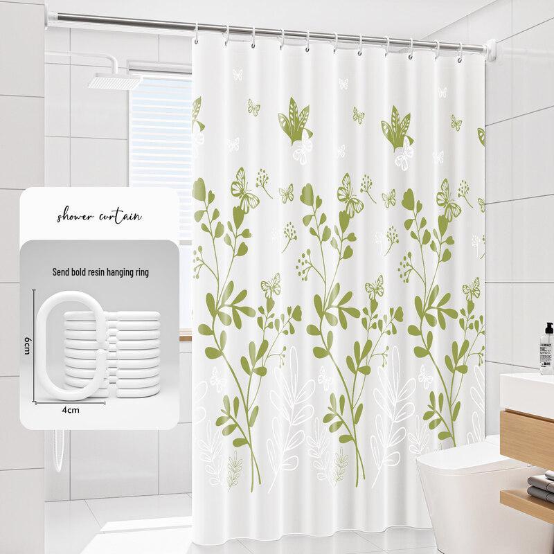 LIEI Punch-Free PEVA Waterproof Shower Curtain