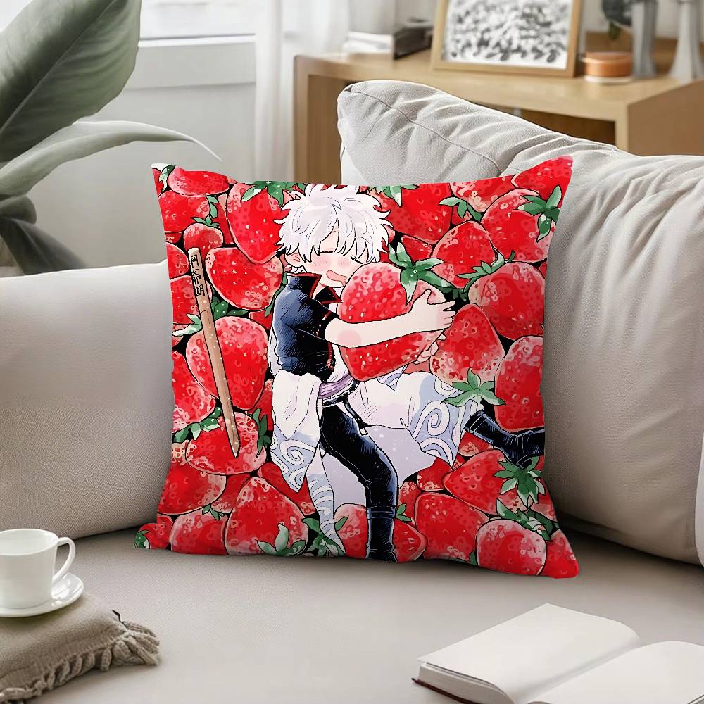 Anime GGintama Pillow Case Pattern Printed Pillowcase For Living Room Sofa Cushion Cover Bedroom Decor