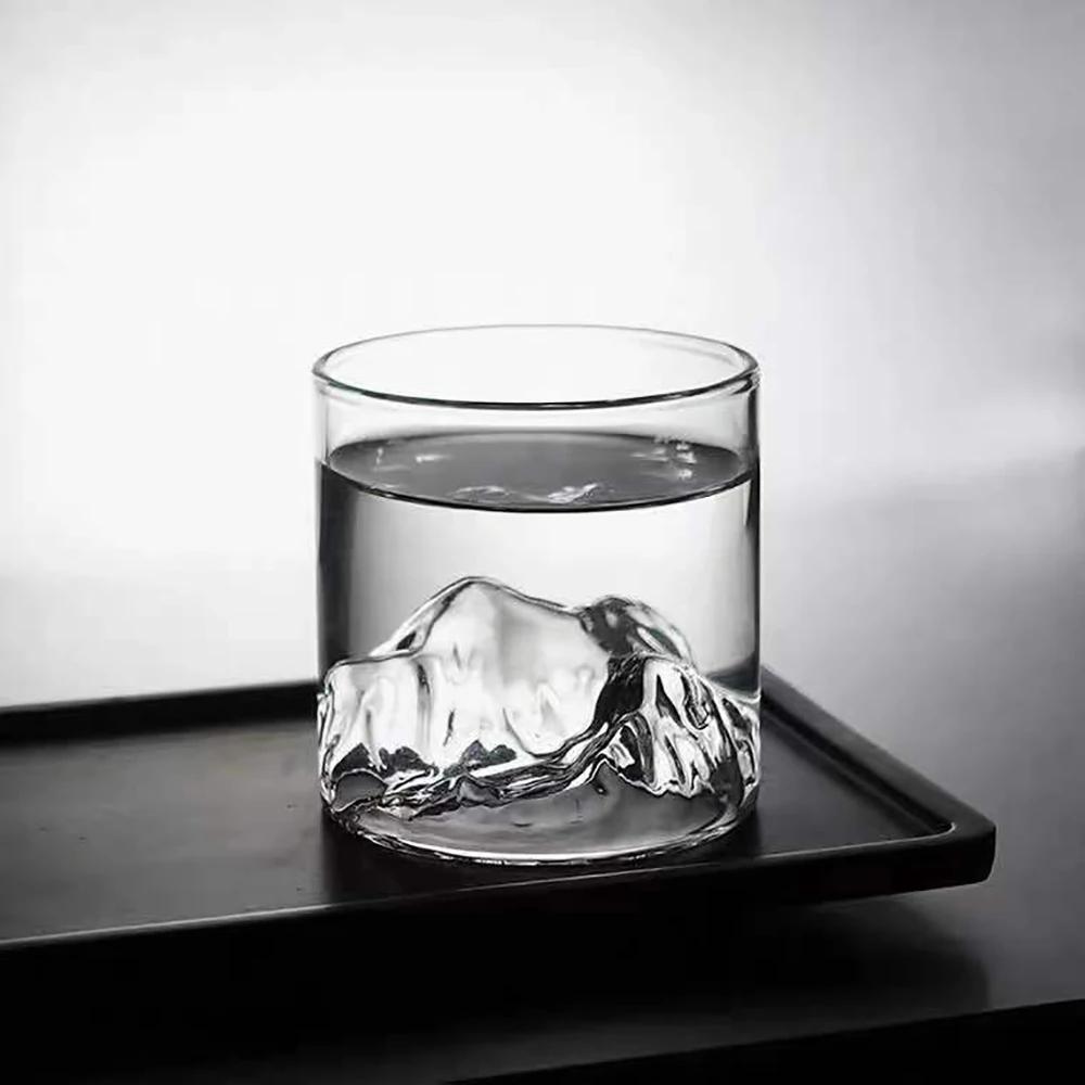 Creative Glass Mountain Viewing Cup Tibetan Mountain Teacup Japanese Whisky Cup, Household High Beauty Water Mug