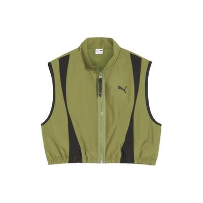 Dare To Woven Weste Color Block Lässig Stehkragen Lockere Weste Damenwesten Olivgrün 626032-33