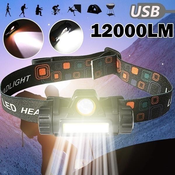 

Портативный мини-COB светодиодный налобный фонарь для кемпинга на открытом воздухе, зарядка через USB, фары для рыбалки, фонарик, 2 режима, встроенный аккумулятор 18650, налобный фонарик