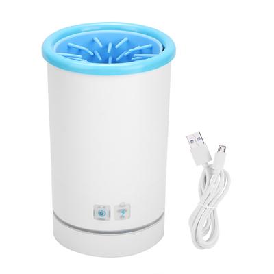 Gobelet de lavage des pattes de chien, chargement USB, équipement de nettoyage automatique des pattes de chat (bleu et blanc M)
