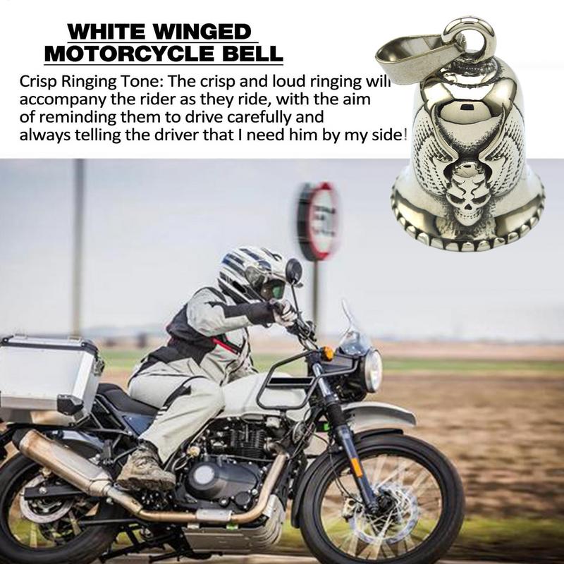 Punk Style Engelsflügel Liebesglocke Anhänger Motorrad Motorradfahren Amulett Anhänger Rock Party Viel Glück Fahrglocke Bikerglocke