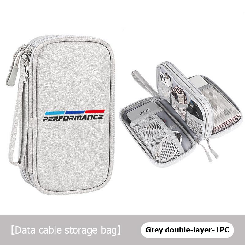Universal Car Travel Portable Data Cable Storage Bag Accessories For BMW Performance M2 M3 M4 X1 X3 X4 X5 E87 X7 E91 G20