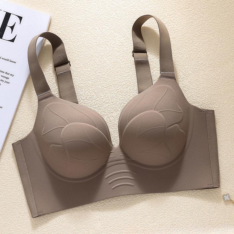 Large Size Push Up Bra Women's Thin Underwear Women's Full Cup Bra No Steel Ring Bra Adjustable Anti Sagging Bra