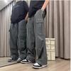 Unisex Retro Paratrooper Work Pants – Trendy Multi-Pocket Wide-Leg Streetwear