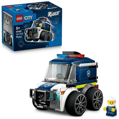 LEGO City Ride Police Truck Toy Building Blocks Educational Gift for Kids Age 5-8 Vehicle Miniature 60481