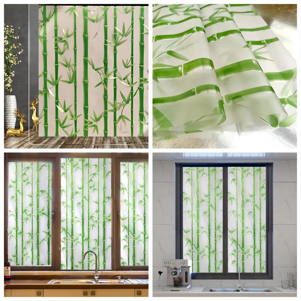 Window Privacy Film Stained Glass Window Clings Decorative Window Tinting Film for Home Anti-UV Non-Adhesive Window Stickers