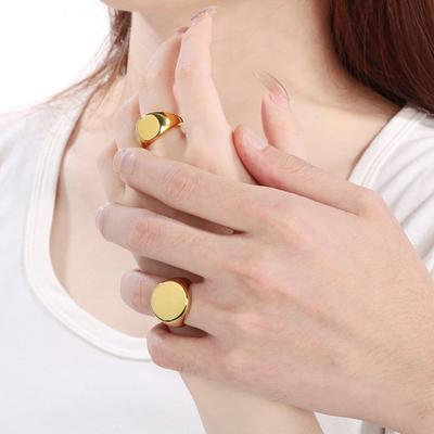 Retro Ring Pure Color Polished Titanium Steel Round Surface Simple Style Multi Sizes Anti-Rust Lightweight Finger Jewelry