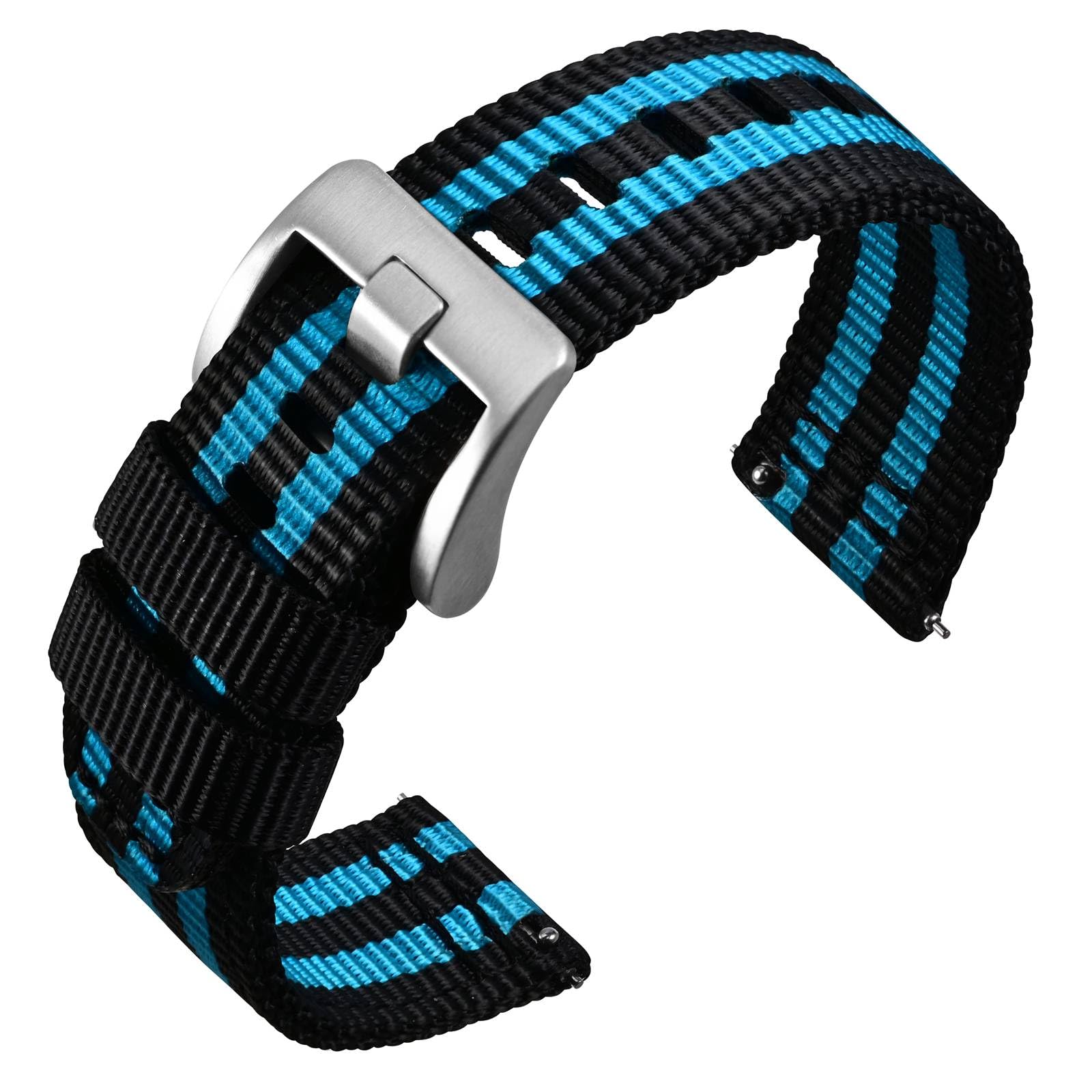 

[ANNEFIT] Nylon Watch Band, Military Watch Replacement Band, Fabric 2 Line Nylon Strap, Quick Release, 18 mm, Nylon 18 mm