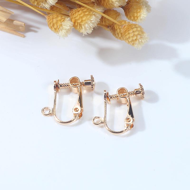 [One Pair] Jewelry Accessories, Screw Clips, Ear Clips, Handmade Diy Earrings, Painless And Pierced Ear Clips, Accessories