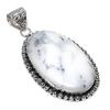Dendrite Opal Gemstone Handmade 925 Sterling Silver Jewelry Pendant 2.40" SU-10702