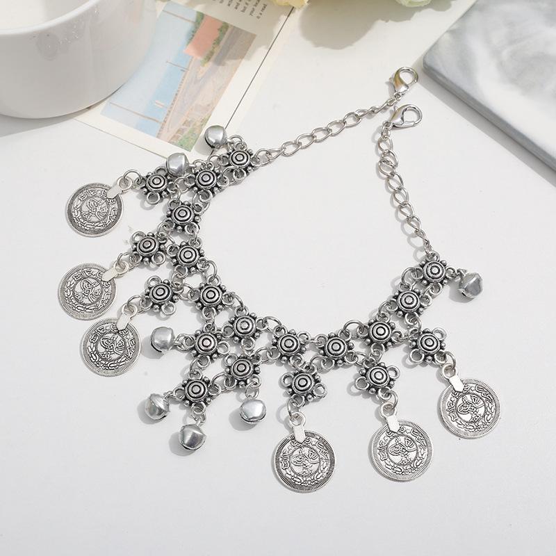 Bohemian Retro Miao Ethnic Tassel Coin Forehead Pendant Head Chain